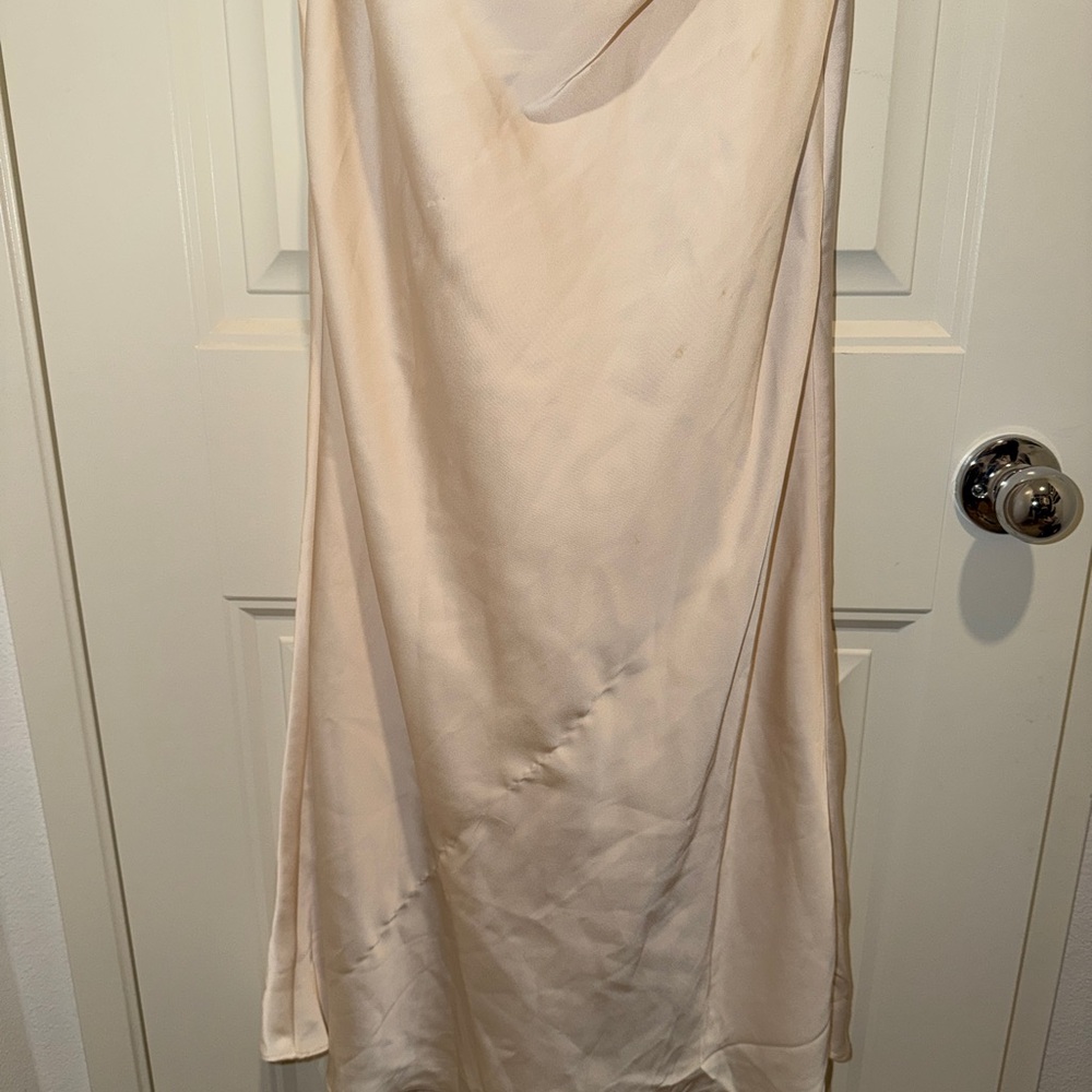 Azazie Atelier Strapless Cream Satin Evening Gown - Picture 8 of 8